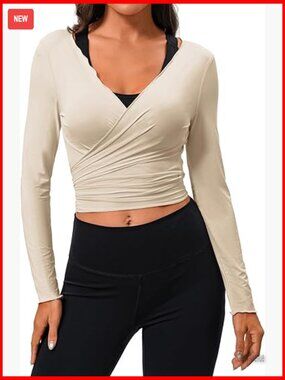 Tie Front Wrap Bolero Cardigan Long Sleeve Crop Top Yoga Pilates Shrug